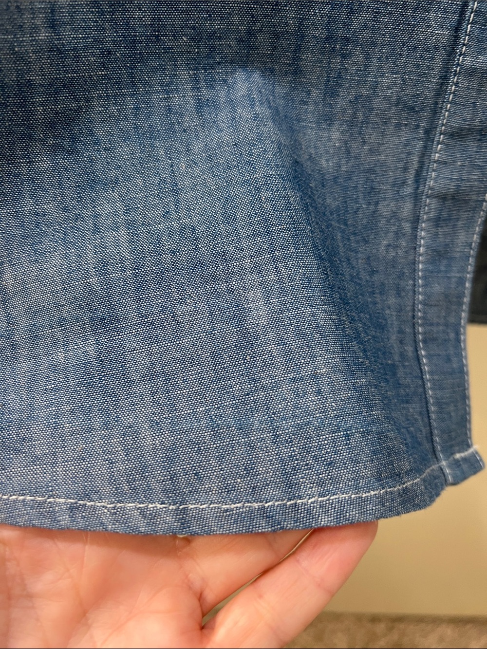 J. McLaughlin Denim-Style Chambray Shirt in Light Blue - Picture 8 of 8